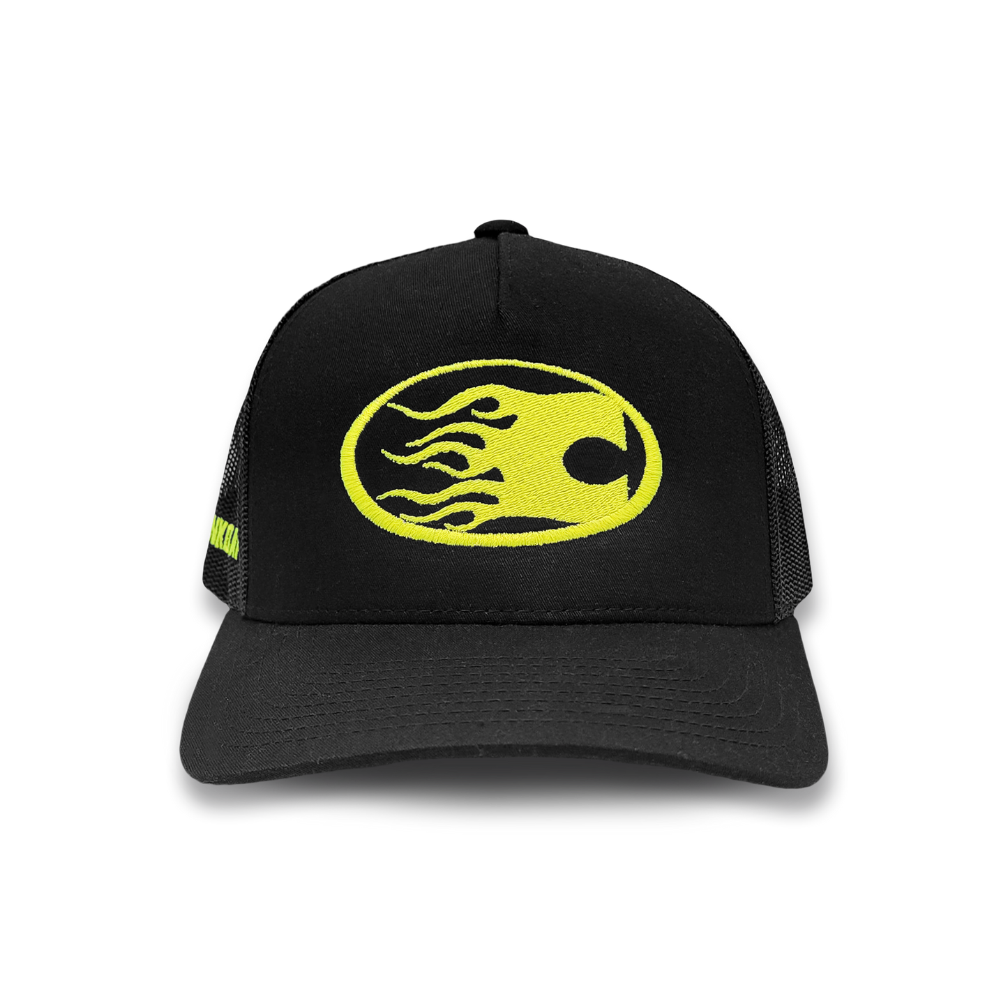 CRANKDAT - Flames Black Trucker Hat (pre order)